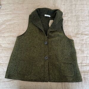 Cut Loose boiled wool vest marled green lagenlook size Large